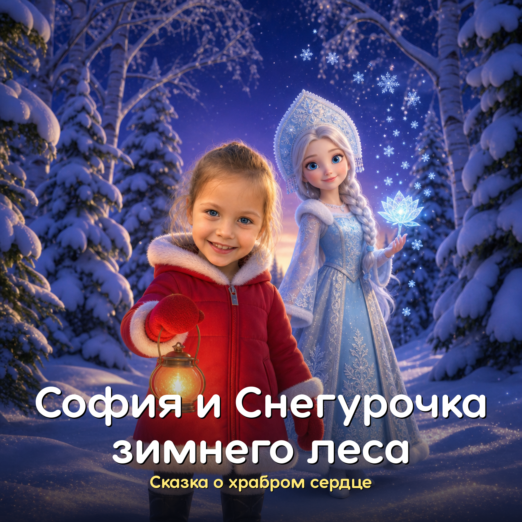 Personalized children's book in Russian: “София и Снегурочка зимнего леса”