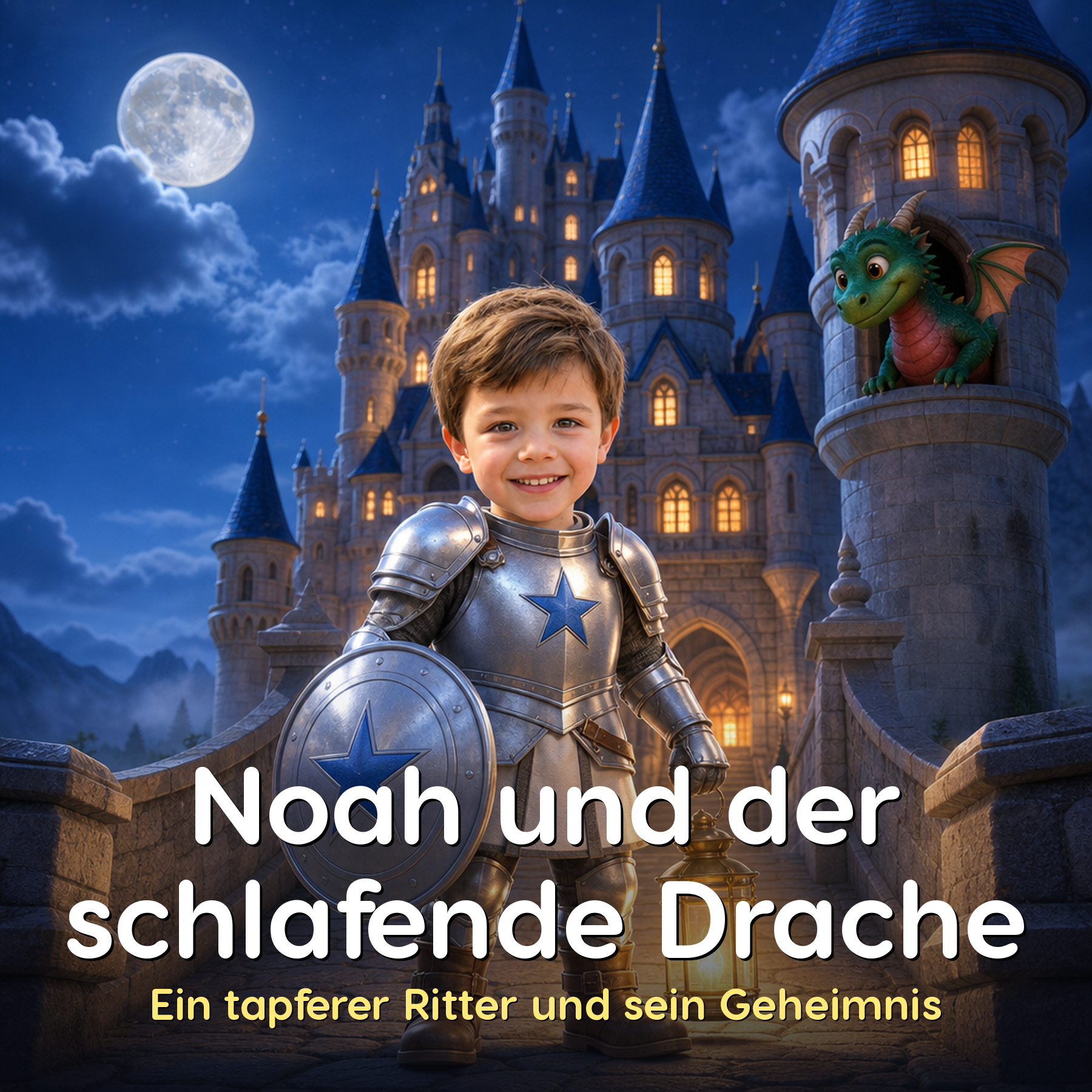 Personalized children's book in German: “Noah und der schlafende Drache”
