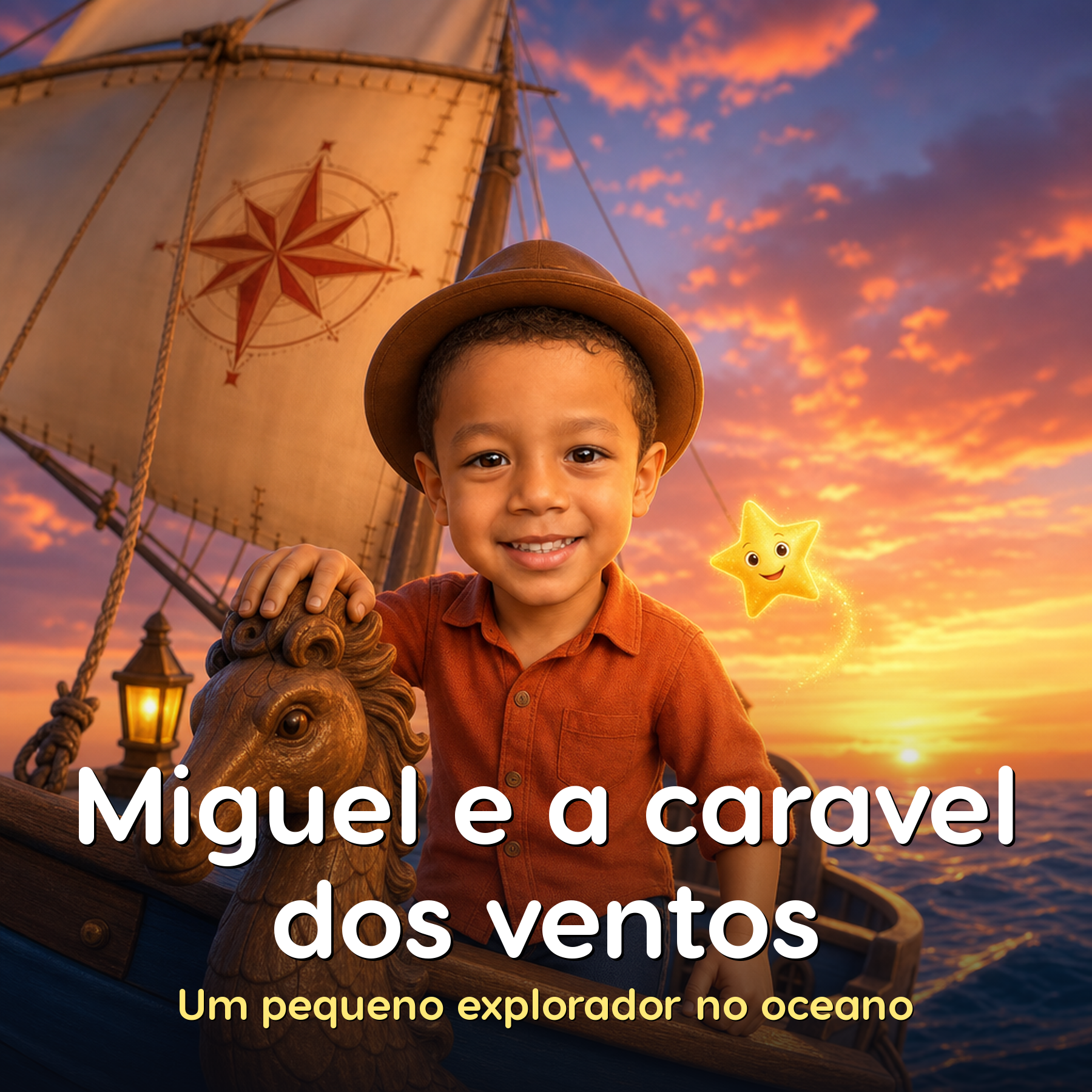 Personalized children's book in Portuguese: “Miguel e a caravel dos ventos”