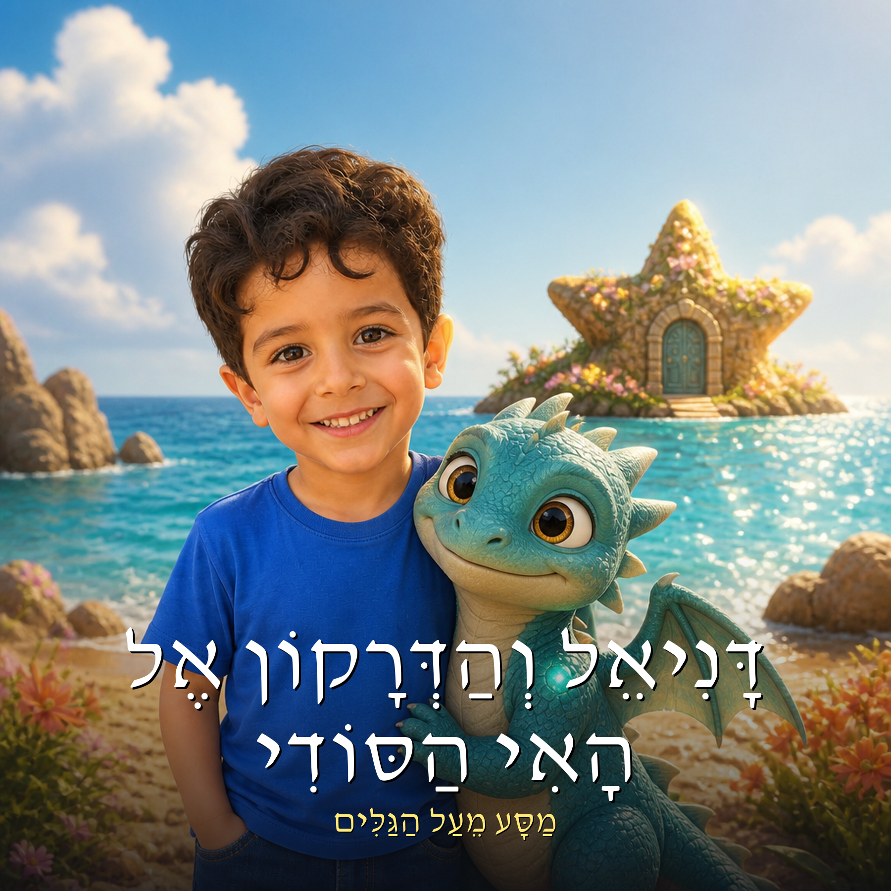 Personalized children's book in Hebrew: “דָּנִיאֵל וְהַדְּרָקוֹן אֶל הָאִי הַסּוֹדִי”