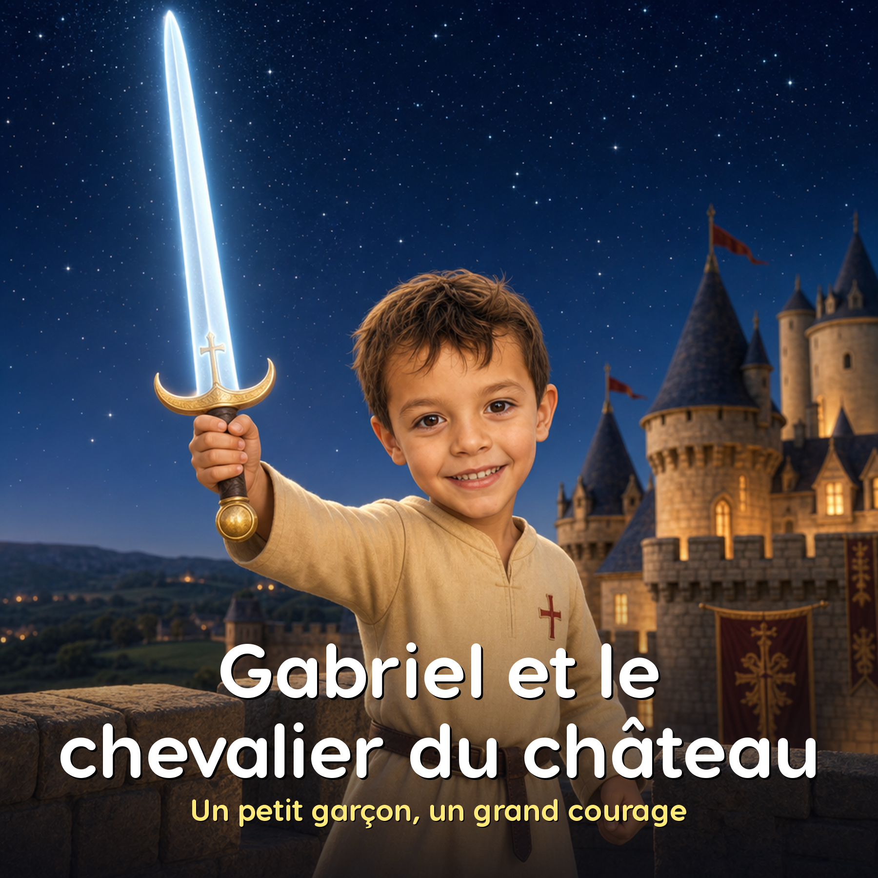 Personalized children's book in French: “Gabriel et le chevalier du château”