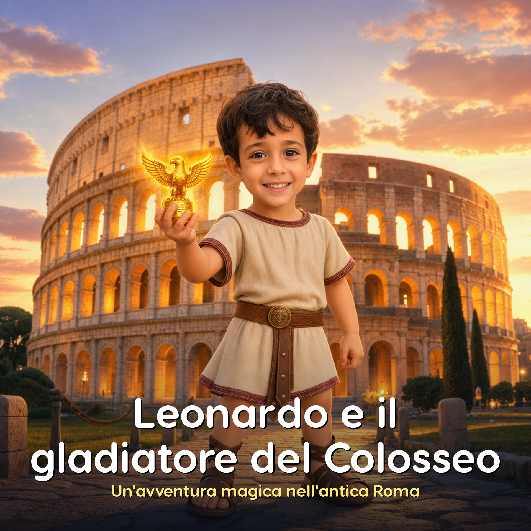 Personalized children's book in Italian: “Leonardo e il gladiatore del Colosseo”